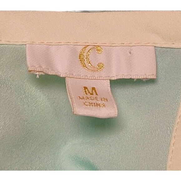 Sleeveless High Neck Top with White Stripe by C Sz M - Picture 7 of 8